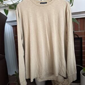 Men’s Banana Republic Long Sleeve Slub Crew XL Tan